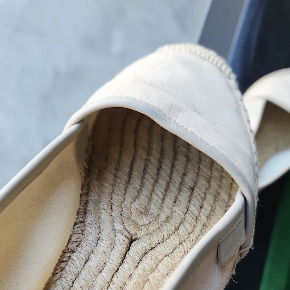 GUCCI GG Canvas And Leather Espadrilles